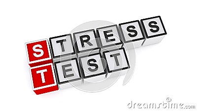 Stress test word block on white Stock Photo