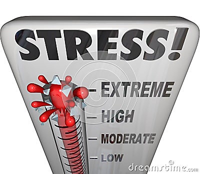 Stress Thermometer Overwhelming Too Much Work Load Stock Photo