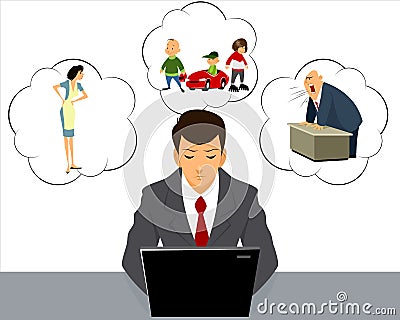 Stress at work Vector Illustration