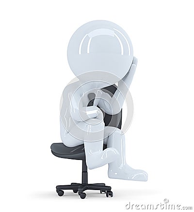 Stressed busibnessman at work. Business concept. Isolated Stock Photo