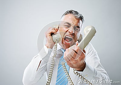 Stressed business man Stock Photo