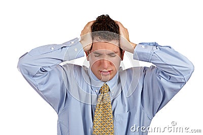 Stressed businessman Stock Photo