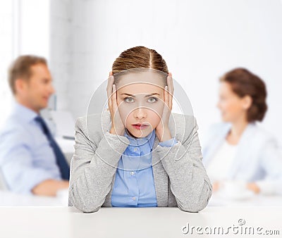 Stressed businesswoman Stock Photo