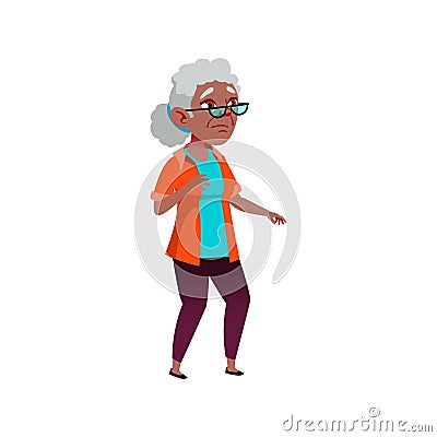 stressed elder lady looking at burning dish in kitchen cartoon vector Vector Illustration