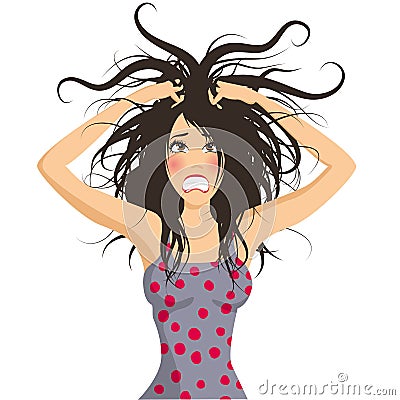 Stressed girl Vector Illustration