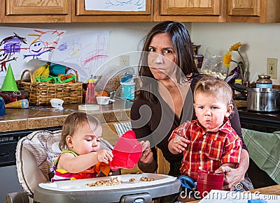 Stressed Out Mother Stock Photo