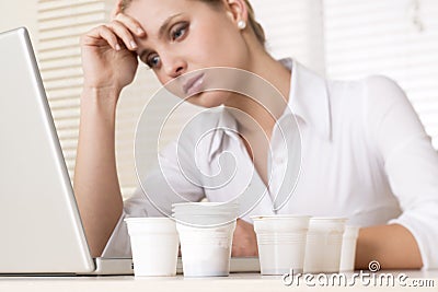 Stressed/Tired businesswoman Stock Photo