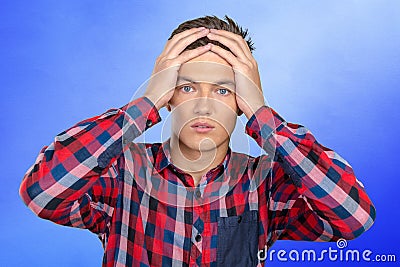 stressed young man Stock Photo