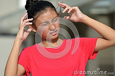 A Stressful Female Youngster Stock Photo