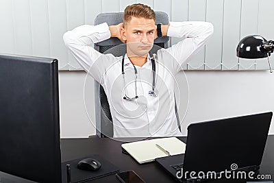 Stressful health care job Stock Photo