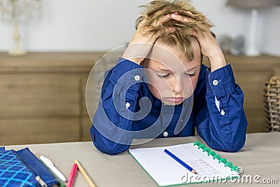 Stressful homework Stock Photo