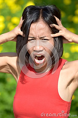 A Stressful Minority Woman Stock Photo