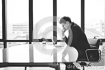 Stressful Stress Serious Working Entrepreneur Concept Stock Photo