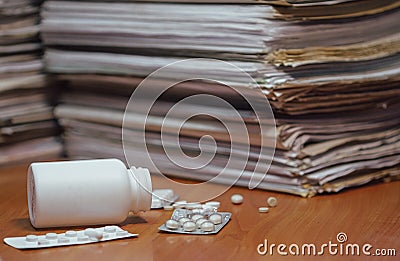 Stressful about work, fatigue concept. Doping for stressful working Stock Photo