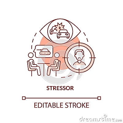Stressor terracotta concept icon Vector Illustration