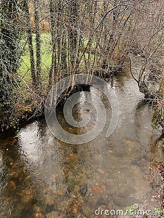 The river follows the Way of St. James. In Galicia Northwest Spain. Stock Photo