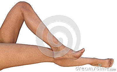 Stretched and bent female legs - right view Cartoon Illustration