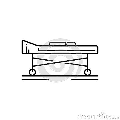 Black line icon for Stretcher, carrying and ciline Vector Illustration
