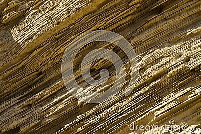 Striated sandstone formation Stock Photo