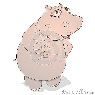Strict dad hippo Vector Illustration