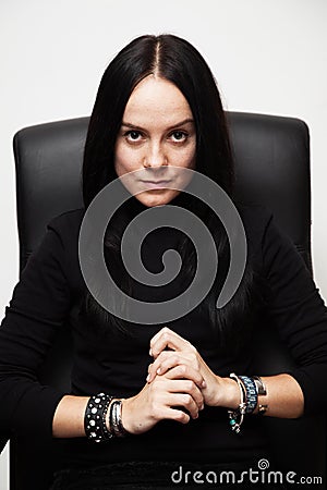 Strict woman portrait Stock Photo