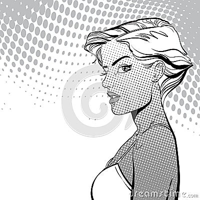 Strict woman with short hair Vector Illustration