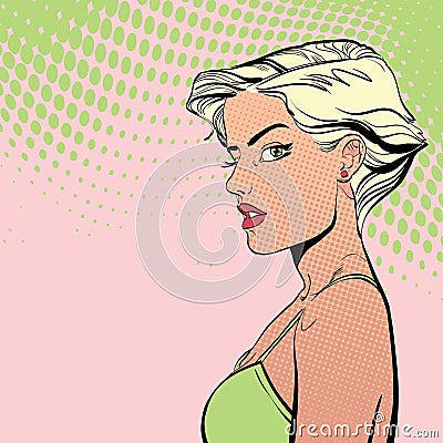 Strict woman with short hair Vector Illustration