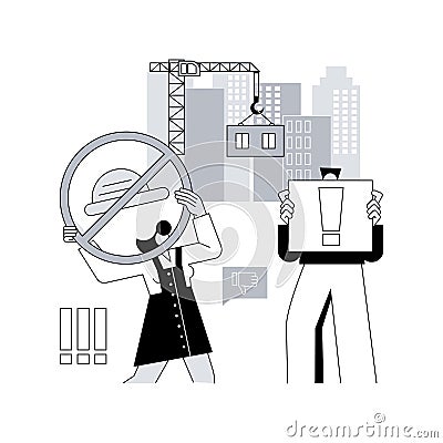Strike action abstract concept vector illustration. Vector Illustration
