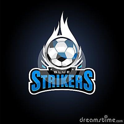 Soccer strikers esport logo Vector Illustration