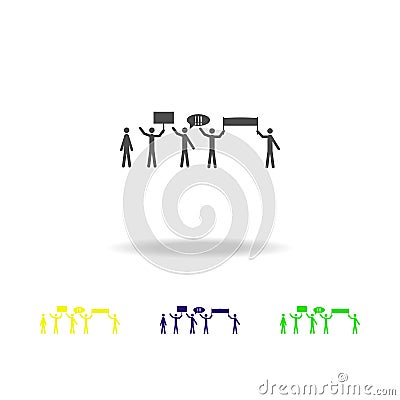 strikers multicolored icons. Elements of protest and rallies icon. Signs and symbol collection icon for websites, web design, mobi Stock Photo