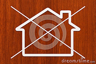 Strikethrough paper house. Abstract conceptual image Stock Photo