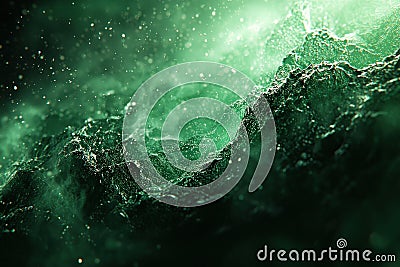 A striking abstract background combining green and black, creating an intriguing visual effect. Stock Photo