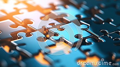 A striking closeup of interlocking chrome pieces reflects the essence of problemsolving and unity in tech innovation Stock Photo