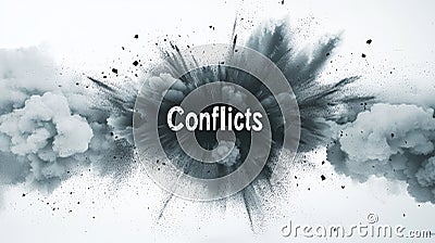 A striking 3D rendering depicting a dynamic explosion with the word 