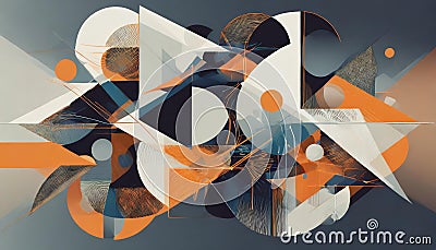 Striking Design Artwork of Abstract Generated Shapes: A Unique Composition Featuring Intricate Patterns, Vibrant Colors, and Stock Photo