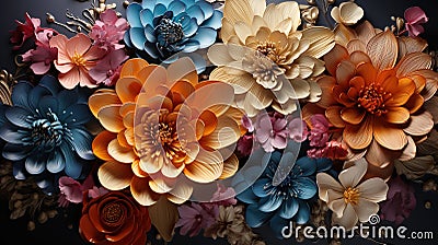 Striking And Distinctive Flowers That Embodies The Essence of Modern Art Floral Background Stock Photo