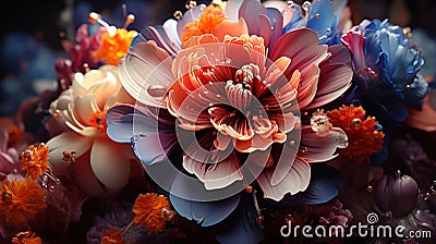 Striking And Distinctive Flowers That Embodies The Essence of Modern Art Floral Background Stock Photo