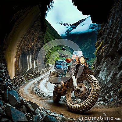 Ride of Danger Yungas Road Stock Photo