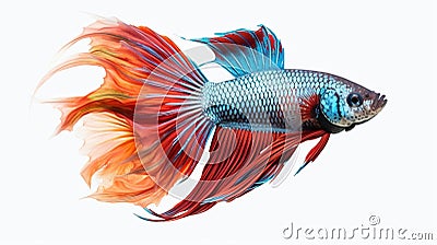 Mexican fighting fish on white background Stock Photo