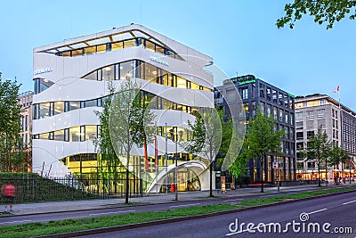 Striking modern office building in Berlin, Germany Editorial Stock Photo