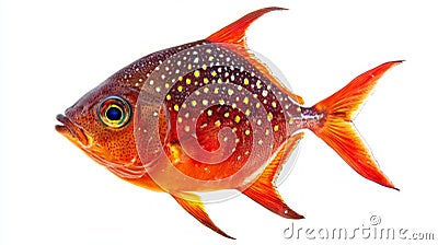 striking Opah Lampris guttatus displays vivid hues and distinctive patterns emphasizing its unique features while set Stock Photo