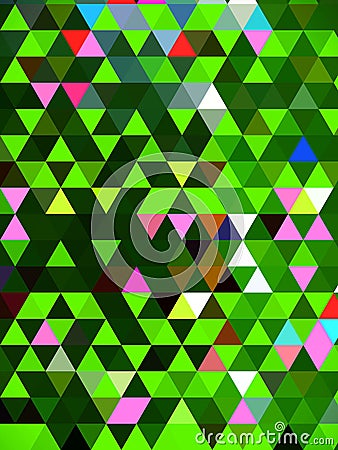 Striking salient featured colour combination of digital pattern of triangles and squares Stock Photo
