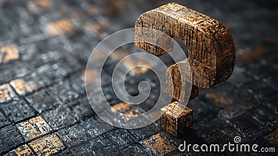 A striking supermacro image of a question mark, designed with minimalist precision. Generatice AI Stock Photo