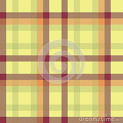 String check pattern background, independence day textile plaid seamless. Checks vector texture fabric tartan in yellow and red Vector Illustration