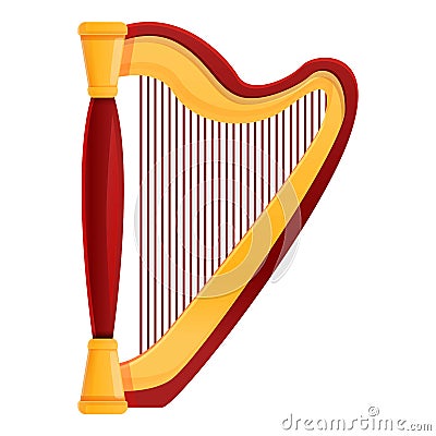 String harp icon, cartoon style Vector Illustration