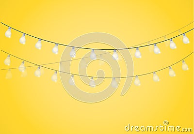 String of Lights. hanging light bulbs Cartoon Illustration