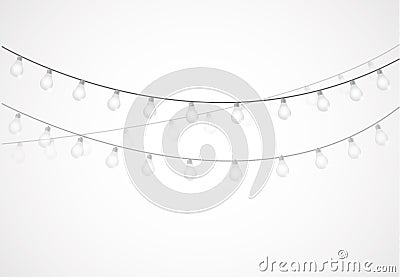 String of Lights. hanging light bulbs Stock Photo