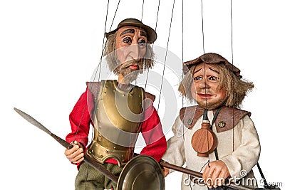 String puppets of Don Quixote and Sancho Panza Stock Photo