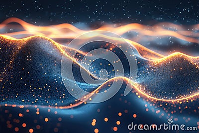 String theory : depiction of quantum strings, showcasing the subtle, dynamic interactions at heart of universe's Stock Photo
