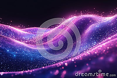 String theory : depiction of quantum strings, showcasing the subtle, dynamic interactions at heart of universe's Stock Photo